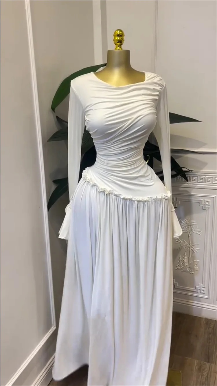 CM.YAYA Women Full Sleeve O-neck Elegant Long Dress 2026 Fall Winter Sweet Holiday Birthday Evening Sexy Party Dresses Vestidos CM.YAYA Women Full Sleeve O-neck Elegant Long Dress 2026 Fall Winter Sweet Holiday Birthday Evening Sexy Party Dresses Vestidos