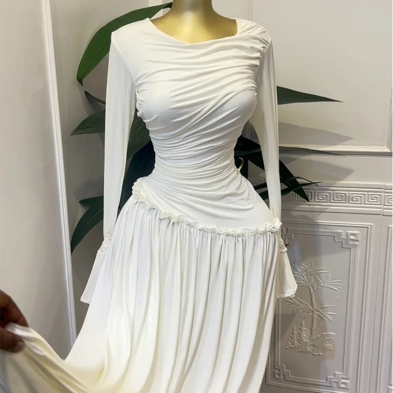 CM.YAYA Women Full Sleeve O-neck Elegant Long Dress 2026 Fall Winter Sweet Holiday Birthday Evening Sexy Party Dresses Vestidos CM.YAYA Women Full Sleeve O-neck Elegant Long Dress 2026 Fall Winter Sweet Holiday Birthday Evening Sexy Party Dresses Vestidos