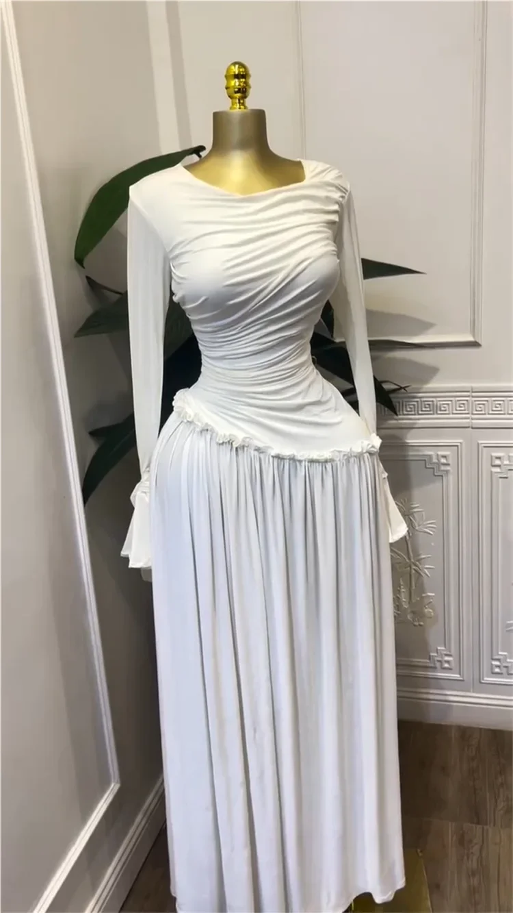 CM.YAYA Women Full Sleeve O-neck Elegant Long Dress 2026 Fall Winter Sweet Holiday Birthday Evening Sexy Party Dresses Vestidos CM.YAYA Women Full Sleeve O-neck Elegant Long Dress 2026 Fall Winter Sweet Holiday Birthday Evening Sexy Party Dresses Vestidos