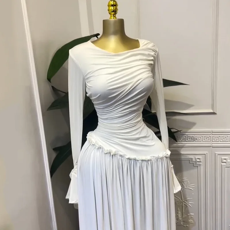 CM.YAYA Women Full Sleeve O-neck Elegant Long Dress 2026 Fall Winter Sweet Holiday Birthday Evening Sexy Party Dresses Vestidos CM.YAYA Women Full Sleeve O-neck Elegant Long Dress 2026 Fall Winter Sweet Holiday Birthday Evening Sexy Party Dresses Vestidos