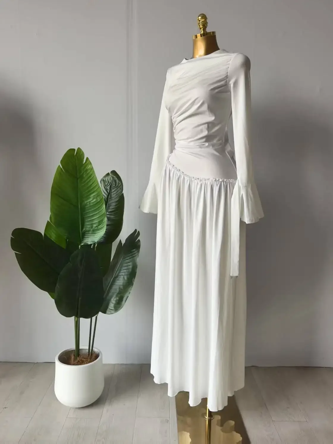 CM.YAYA Women Full Sleeve O-neck Elegant Long Dress 2026 Fall Winter Sweet Holiday Birthday Evening Sexy Party Dresses Vestidos