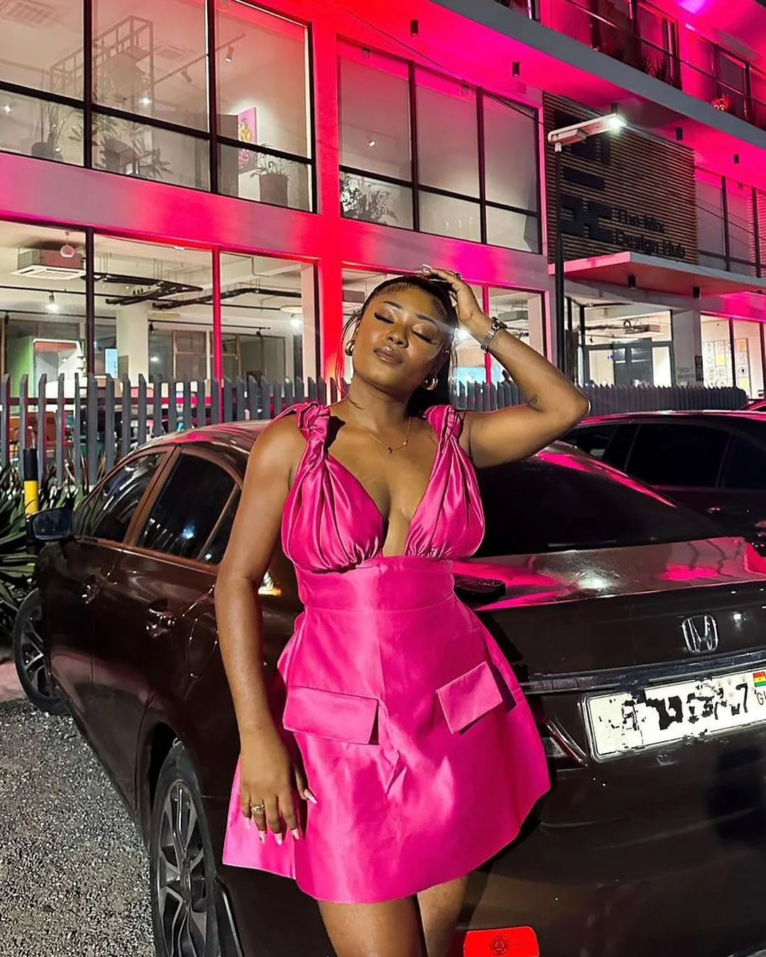 CM.YAYA Summer Women Sleeveless Elegant V-Neck High Waist A-Line Dress Bow Strap Backless Night Club Party Dresses Vestidos