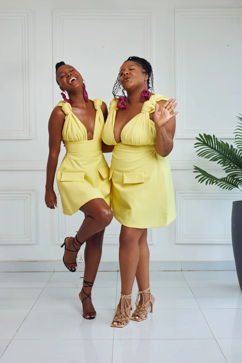 CM.YAYA Summer Women Sleeveless Elegant V-Neck High Waist A-Line Dress Bow Strap Backless Night Club Party Dresses Vestidos