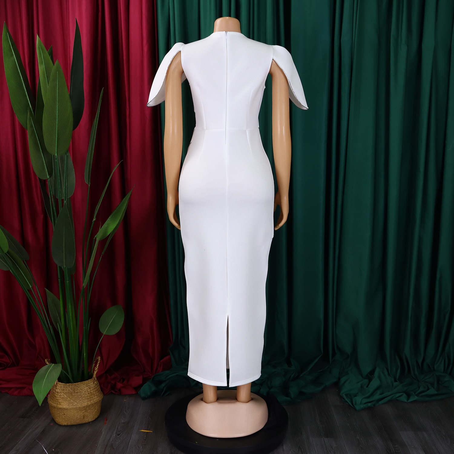 CM.YAYA Women Petal Full Sleeve O-neck Bodycon Midi Long Dress 2025 Spring OL Evening Party Night Club Africa Dresses Vestidos CM.YAYA Women Petal Full Sleeve O-neck Bodycon Midi Long Dress 2025 Spring OL Evening Party Night Club Africa Dresses Vestidos