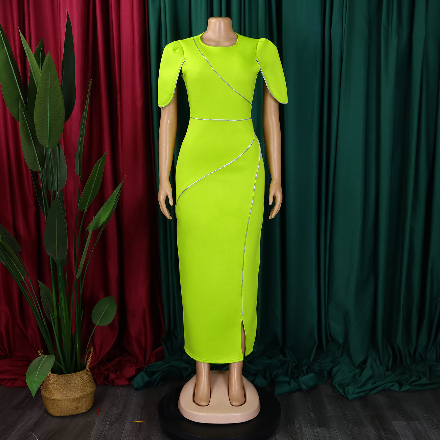CM.YAYA Women Petal Full Sleeve O-neck Bodycon Midi Long Dress 2025 Spring OL Evening Party Night Club Africa Dresses Vestidos CM.YAYA Women Petal Full Sleeve O-neck Bodycon Midi Long Dress 2025 Spring OL Evening Party Night Club Africa Dresses Vestidos