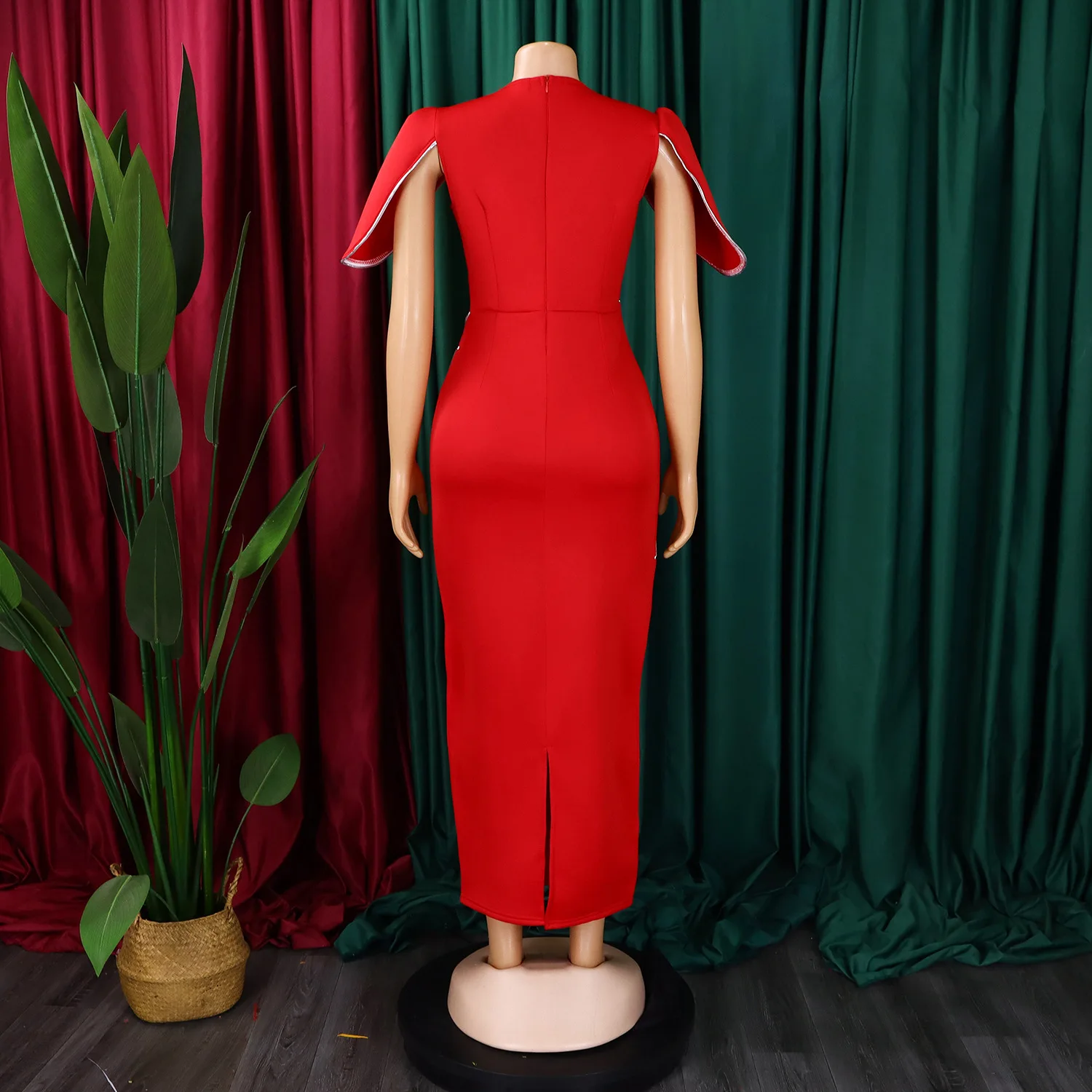 CM.YAYA Women Petal Full Sleeve O-neck Bodycon Midi Long Dress 2025 Spring OL Evening Party Night Club Africa Dresses Vestidos CM.YAYA Women Petal Full Sleeve O-neck Bodycon Midi Long Dress 2025 Spring OL Evening Party Night Club Africa Dresses Vestidos