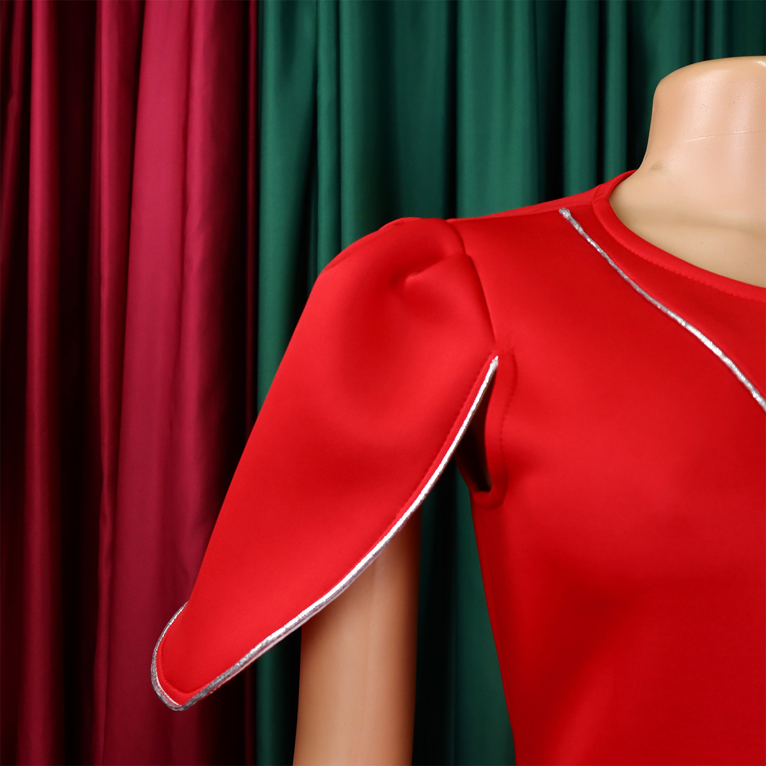 CM.YAYA Women Petal Full Sleeve O-neck Bodycon Midi Long Dress 2025 Spring OL Evening Party Night Club Africa Dresses Vestidos CM.YAYA Women Petal Full Sleeve O-neck Bodycon Midi Long Dress 2025 Spring OL Evening Party Night Club Africa Dresses Vestidos