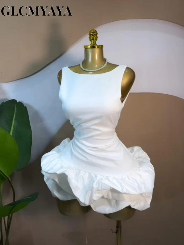 CM.YAYA Women Round Collar Tierred Ruffles Smock Mini A-line Dress 2026 Elegant Evening Birthday Party Dresses Trendy Vestidos CM.YAYA Women Round Collar Tierred Ruffles Smock Mini A-line Dress 2026 Elegant Evening Birthday Party Dresses Trendy Vestidos