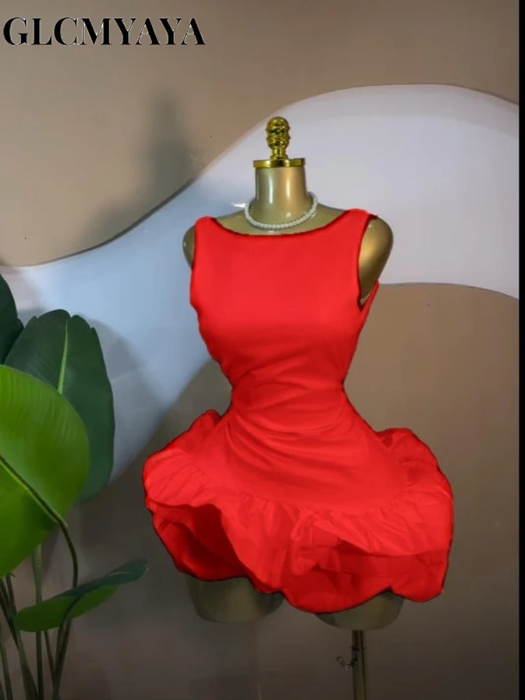 CM.YAYA Women Round Collar Tierred Ruffles Smock Mini A-line Dress 2026 Elegant Evening Birthday Party Dresses Trendy Vestidos CM.YAYA Women Round Collar Tierred Ruffles Smock Mini A-line Dress 2026 Elegant Evening Birthday Party Dresses Trendy Vestidos