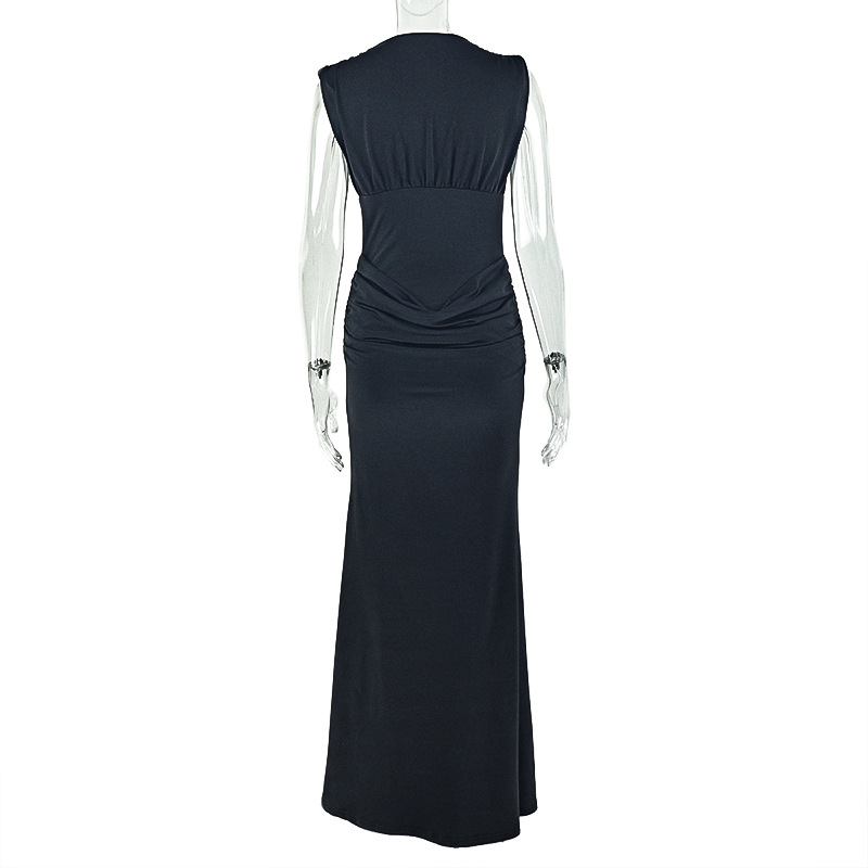 CM.YAYA Women's Deep V-neck Stacked Ruched Waist Bodycon Midi Maxi Formal Dress 2026 Education Party Cocktail Night Out Dresses CM.YAYA Women's Deep V-neck Stacked Ruched Waist Bodycon Midi Maxi Formal Dress 2026 Education Party Cocktail Night Out Dresses