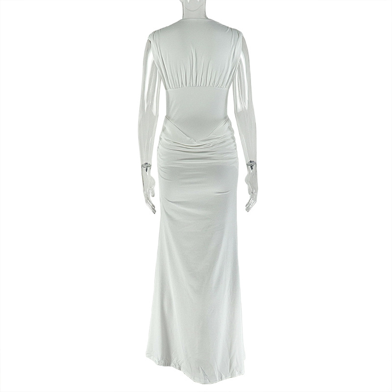 CM.YAYA Women's Deep V-neck Stacked Ruched Waist Bodycon Midi Maxi Formal Dress 2026 Education Party Cocktail Night Out Dresses CM.YAYA Women's Deep V-neck Stacked Ruched Waist Bodycon Midi Maxi Formal Dress 2026 Education Party Cocktail Night Out Dresses