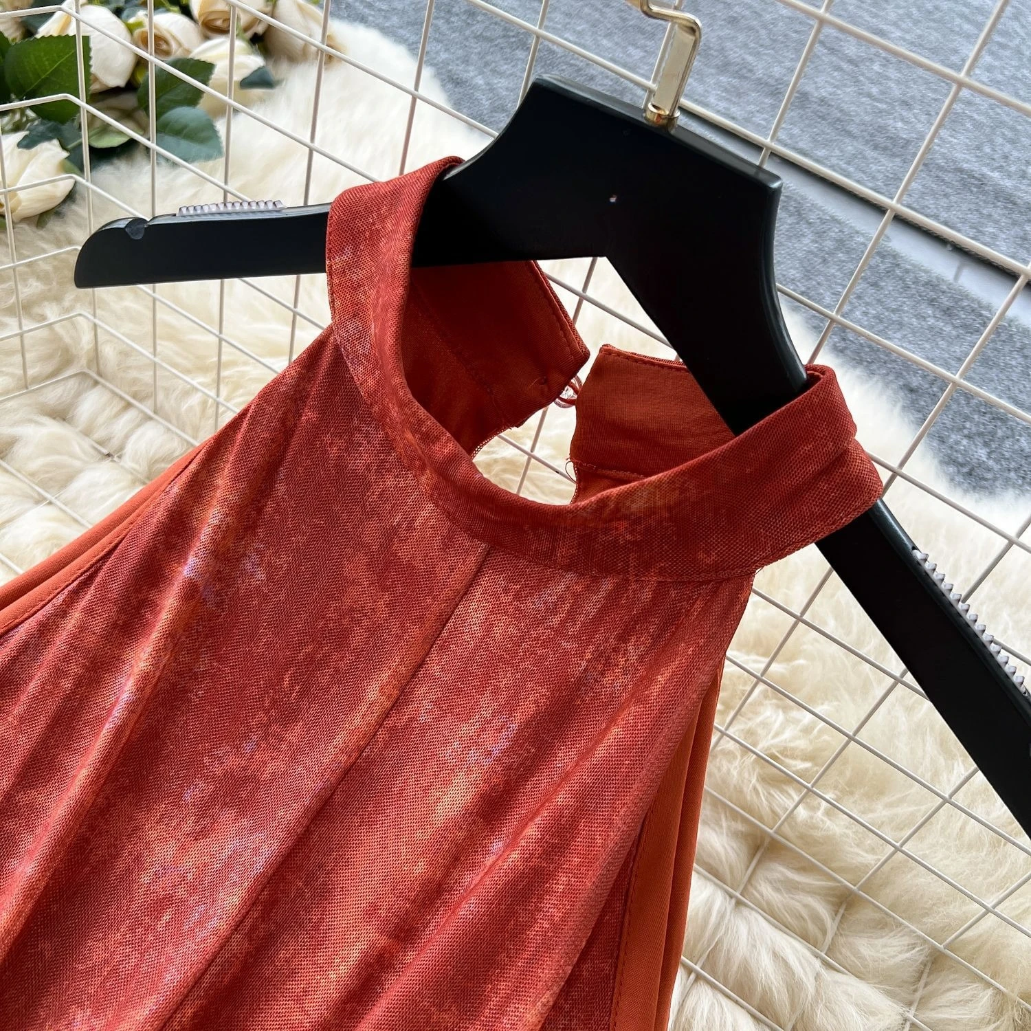 GLCMYAYA Women Tie Dye Halter Neck Sleeveless A-line Midi Maxi Long Dress 2025 Fall Vacation Party Birthday Dresses Vestidos