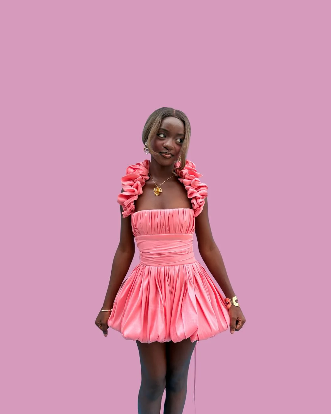 CM.YAYA Women Sleeveless Ruffles Strap Big Swing Ball Gown Dress 2025 Beach Holiday Evening Night Party Vestidos Sexy Dresses