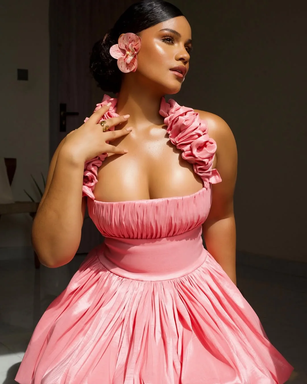 CM.YAYA Women Sleeveless Ruffles Strap Big Swing Ball Gown Dress 2025 Beach Holiday Evening Night Party Vestidos Sexy Dresses