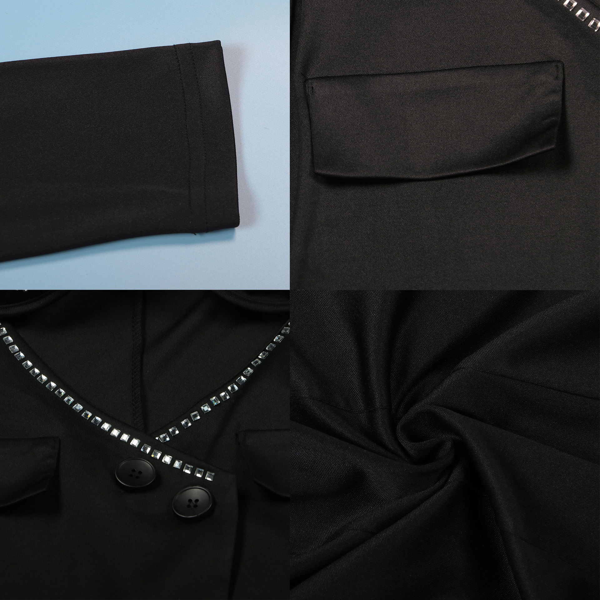 CM.YAYA Women Diamonds Hot Rhinestones Cutout Sweetheart Bodycon Midi Blazer Style Dress with Bra Top Sexy Party Even Dresses