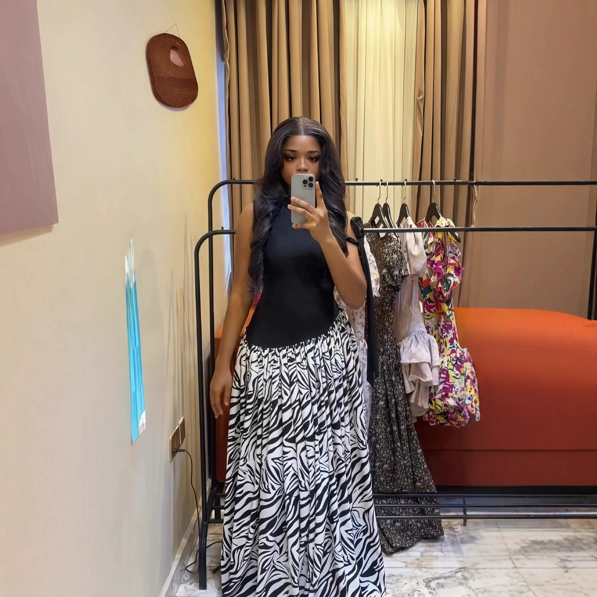 GLCMYAYA Women One Bowknot Shoulder Sleeveless Floral Printed Maxi Long Dress 2025 Vacation Sexy Party Club Vestidos Dresses