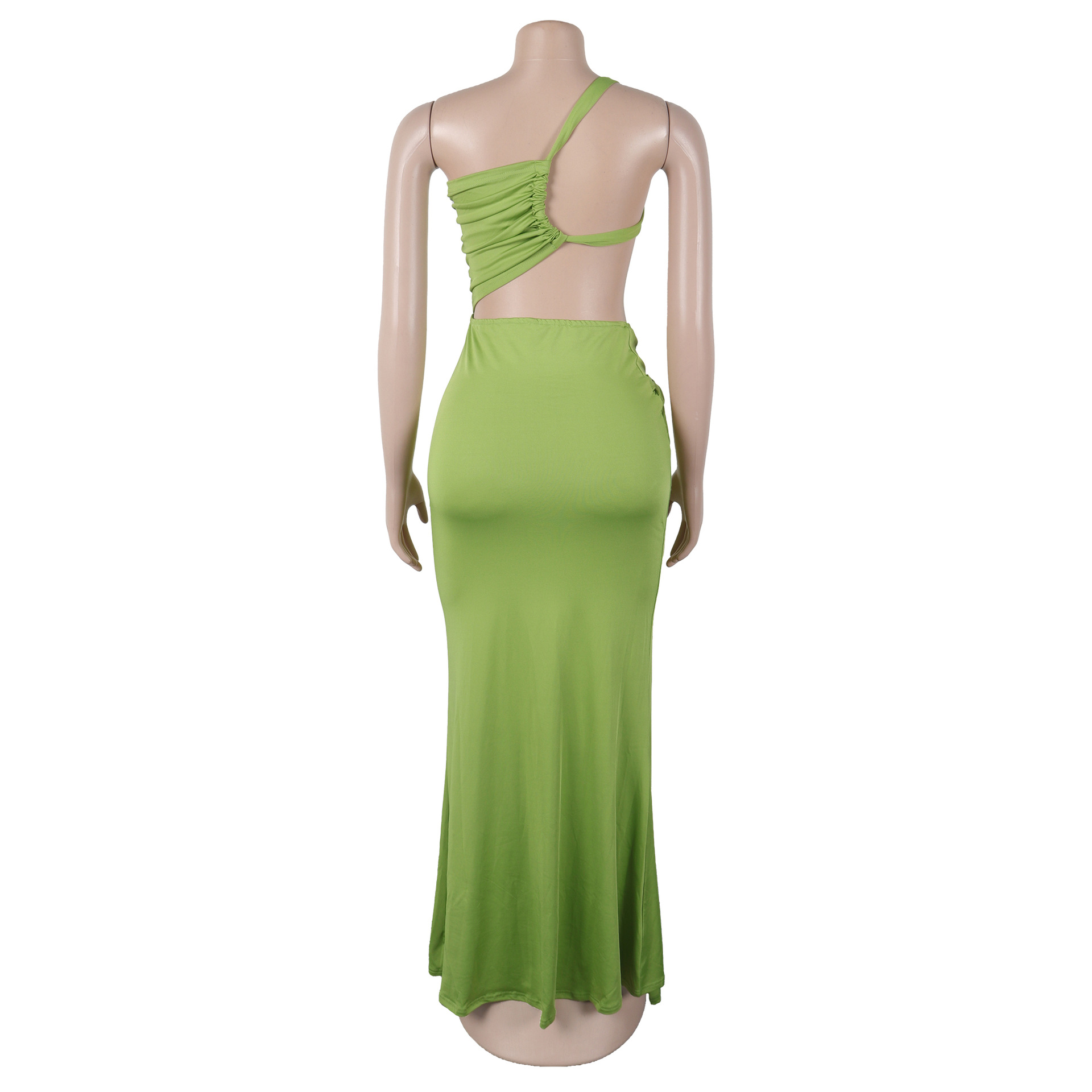 CM.YAYA Women Sleeveless Hollow Out Strap Ruched Maxi Long Dress 2025 Summer Street Sexy Party Birthday Evening Dresses Vestidos