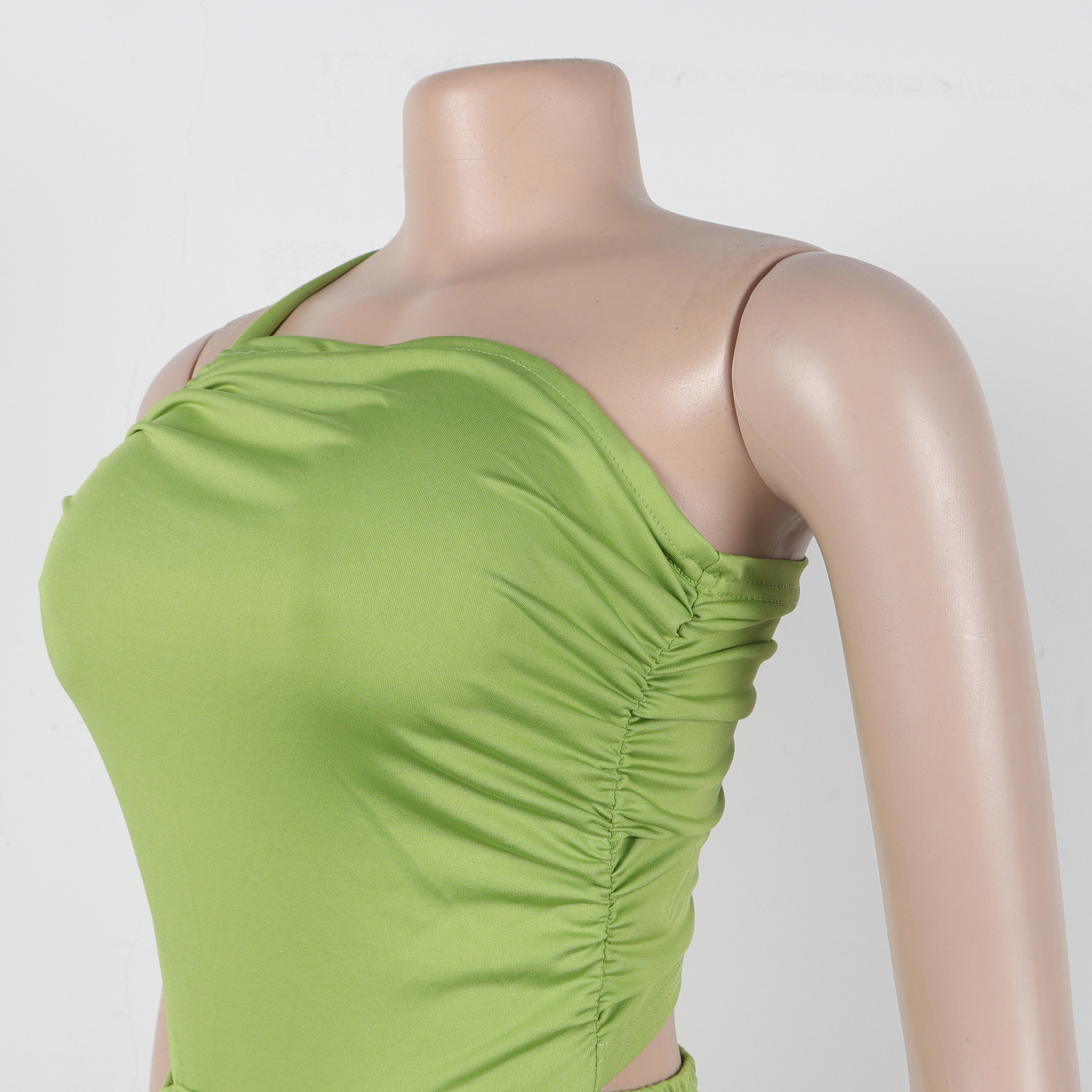 CM.YAYA Women Sleeveless Hollow Out Strap Ruched Maxi Long Dress 2025 Summer Street Sexy Party Birthday Evening Dresses Vestidos