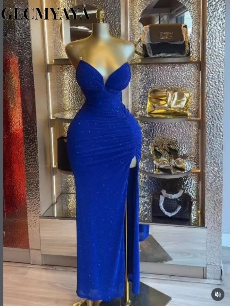 CM.YAYA Women Sequined Stacked Strap Side Split Bodycon Midi Maxi V-neck Dress 2026 Spring Summer Holiday Sexy Party Dresses CM.YAYA Women Sequined Stacked Strap Side Split Bodycon Midi Maxi V-neck Dress 2026 Spring Summer Holiday Sexy Party Dresses