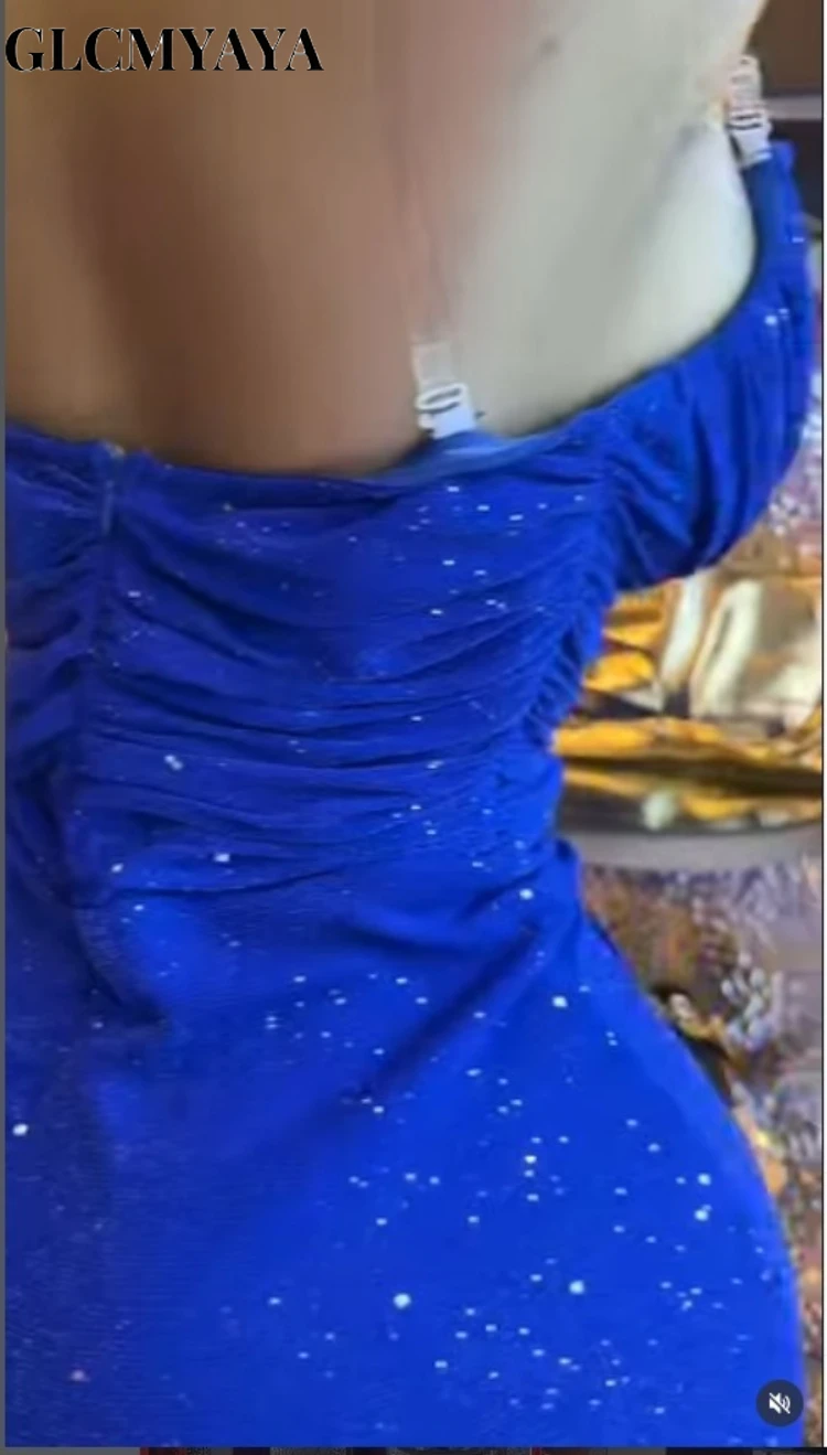 CM.YAYA Women Sequined Stacked Strap Side Split Bodycon Midi Maxi V-neck Dress 2026 Spring Summer Holiday Sexy Party Dresses CM.YAYA Women Sequined Stacked Strap Side Split Bodycon Midi Maxi V-neck Dress 2026 Spring Summer Holiday Sexy Party Dresses