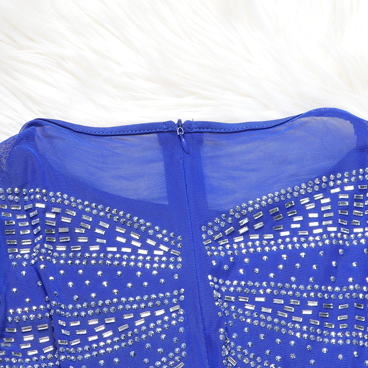 CM.YAYA Women Mesh Patchwork Diamonds Hot Rhinestones Bodycon Midi Mermaid Maxi Dress 2023 Evening Sexy Party Dresses Vestidos