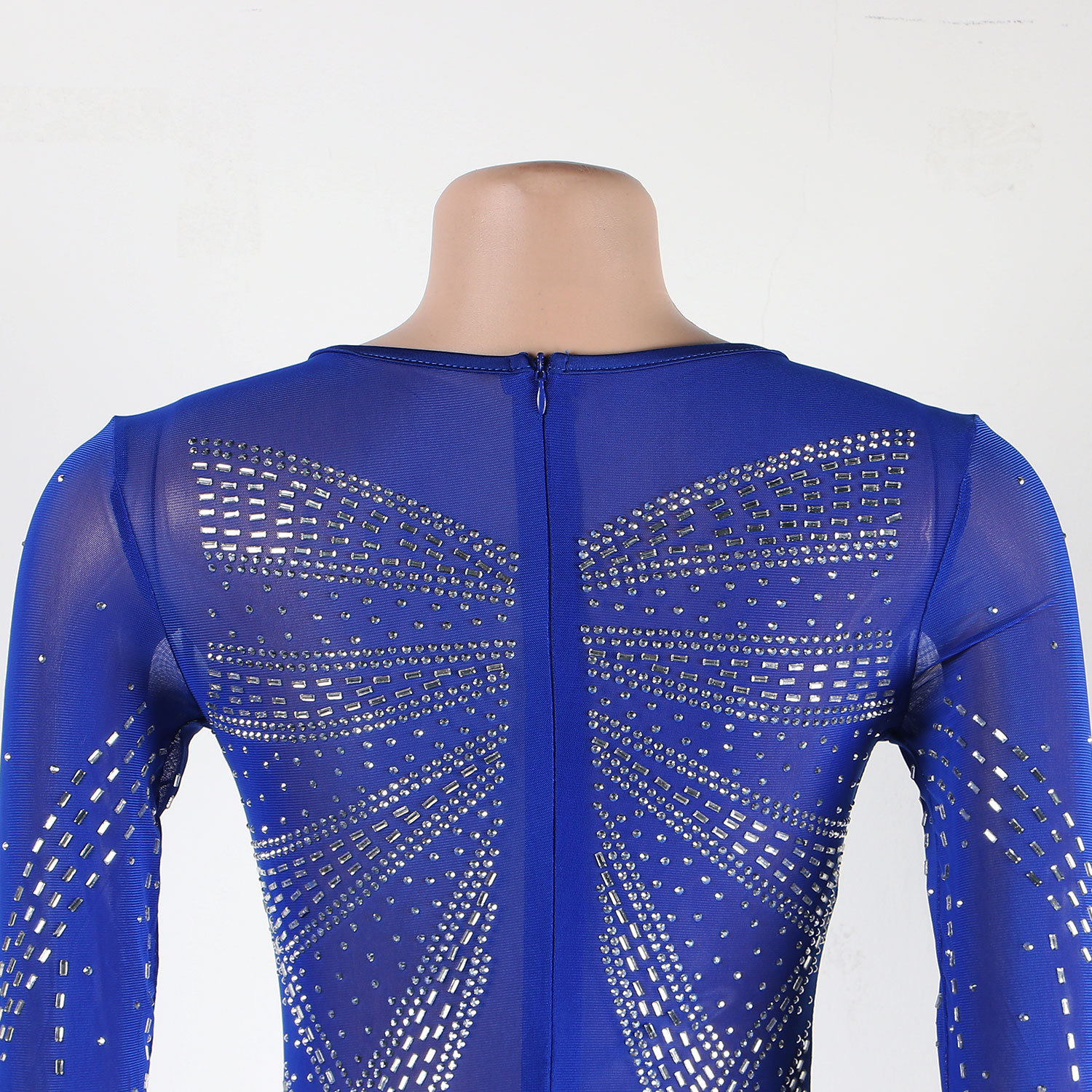 CM.YAYA Women Mesh Patchwork Diamonds Hot Rhinestones Bodycon Midi Mermaid Maxi Dress 2023 Evening Sexy Party Dresses Vestidos