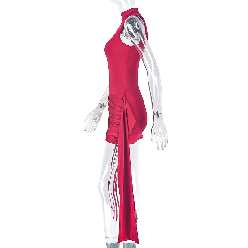 CM.YAYA Women Ruched Ribbon Sleeveless Bodycon Midi Mini Dress 2026 Spring Evening Beach Sexy Birthday Party Trendy Dresses CM.YAYA Women Ruched Ribbon Sleeveless Bodycon Midi Mini Dress 2026 Spring Evening Beach Sexy Birthday Party Trendy Dresses