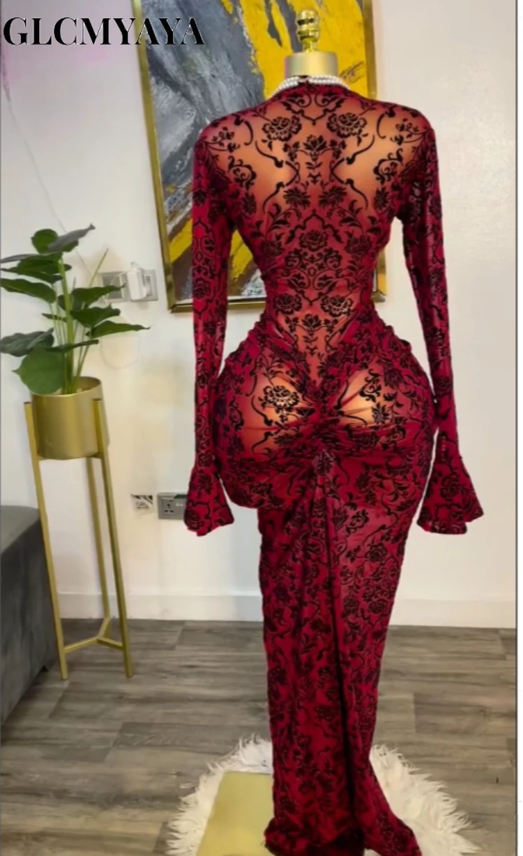 CM.YAYA Women Floral Print See Though Bodycon Floor Length Long Dress 2026 Spring Birthday Vacation Street Maxi Dresses Vestidos CM.YAYA Women Floral Print See Though Bodycon Floor Length Long Dress 2026 Spring Birthday Vacation Street Maxi Dresses Vestidos