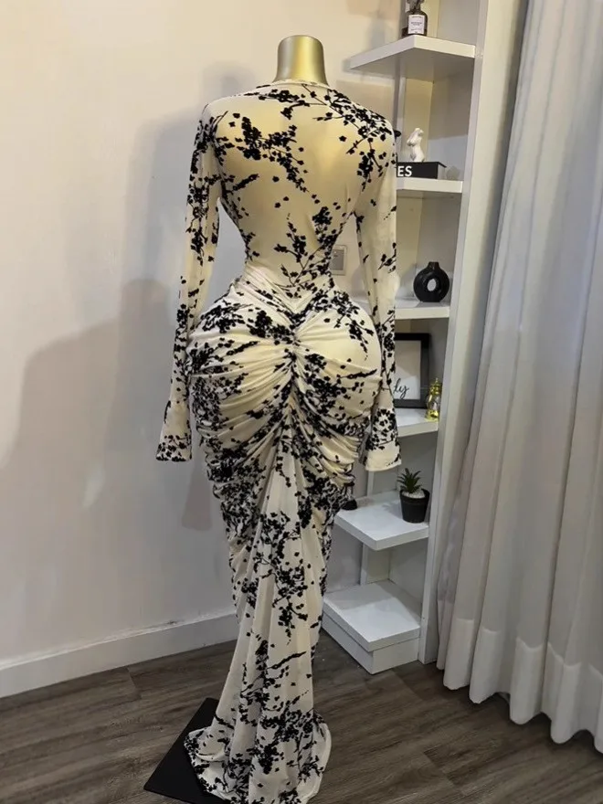 CM.YAYA Women Floral Print See Though Bodycon Floor Length Long Dress 2026 Spring Birthday Vacation Street Maxi Dresses Vestidos CM.YAYA Women Floral Print See Though Bodycon Floor Length Long Dress 2026 Spring Birthday Vacation Street Maxi Dresses Vestidos