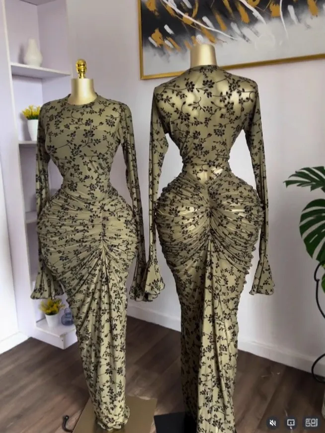 CM.YAYA Women Floral Print See Though Bodycon Floor Length Long Dress 2026 Spring Birthday Vacation Street Maxi Dresses Vestidos CM.YAYA Women Floral Print See Though Bodycon Floor Length Long Dress 2026 Spring Birthday Vacation Street Maxi Dresses Vestidos