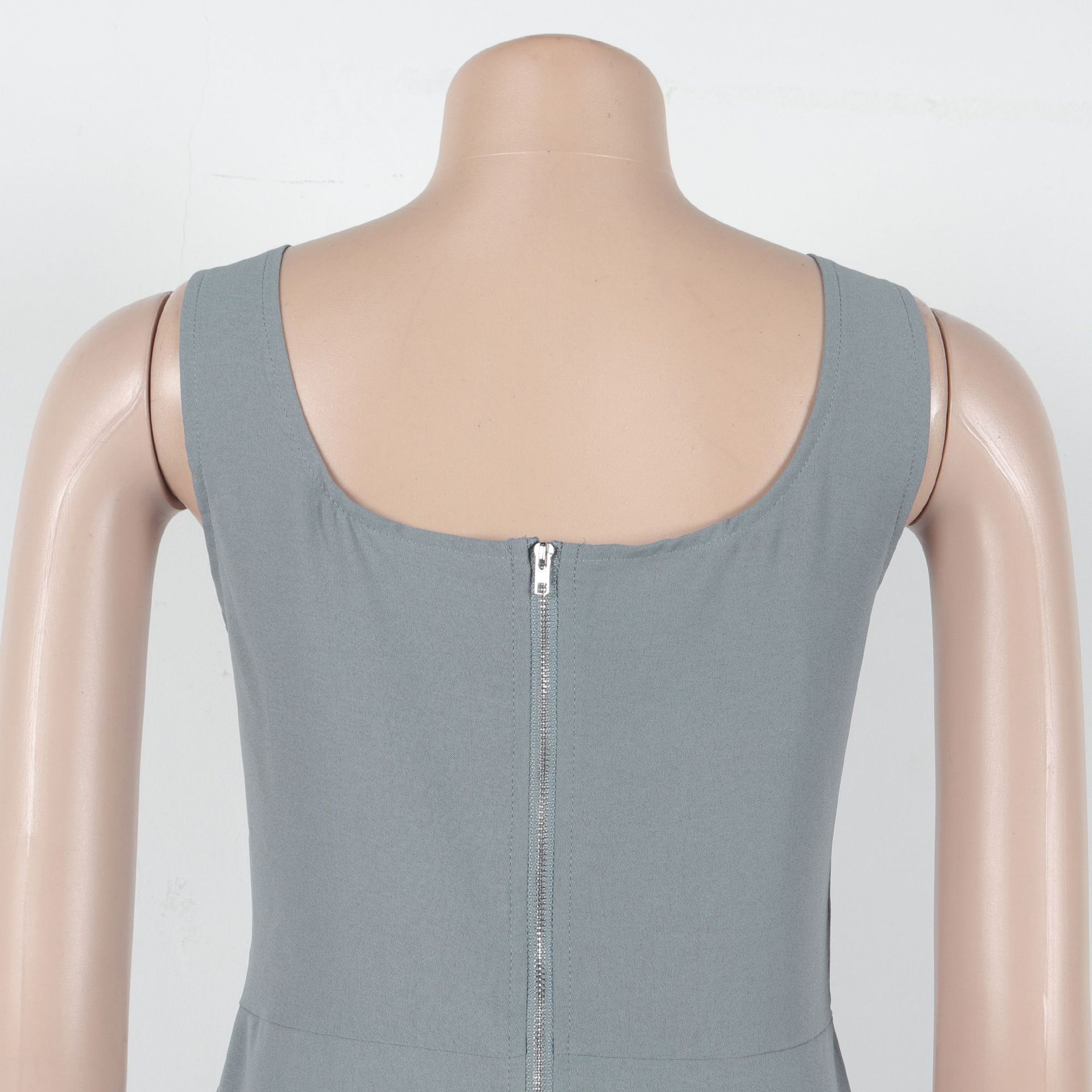 CM.YAYA 2025 Summer O-neck Mult Pockets Cargo Midi Long Dress Women Sleeveless Casual Bodycon Night Club Party Dresses Vestidos