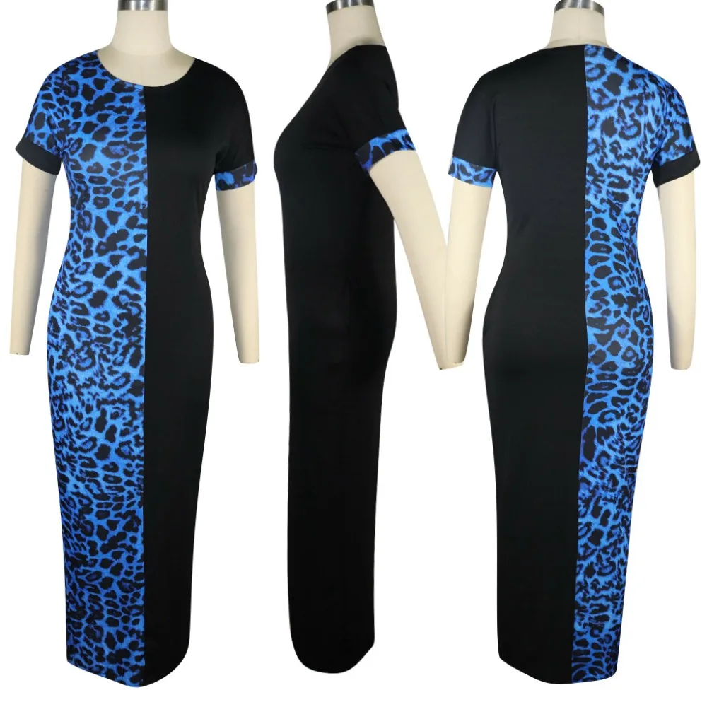2019 Autumn Summer Women Fashion Leopard Print Bodycon Long Maxi Dress Sexy Club Party Dresses Vestidos  GLLD8600