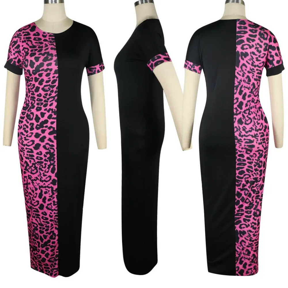 2019 Autumn Summer Women Fashion Leopard Print Bodycon Long Maxi Dress Sexy Club Party Dresses Vestidos  GLLD8600