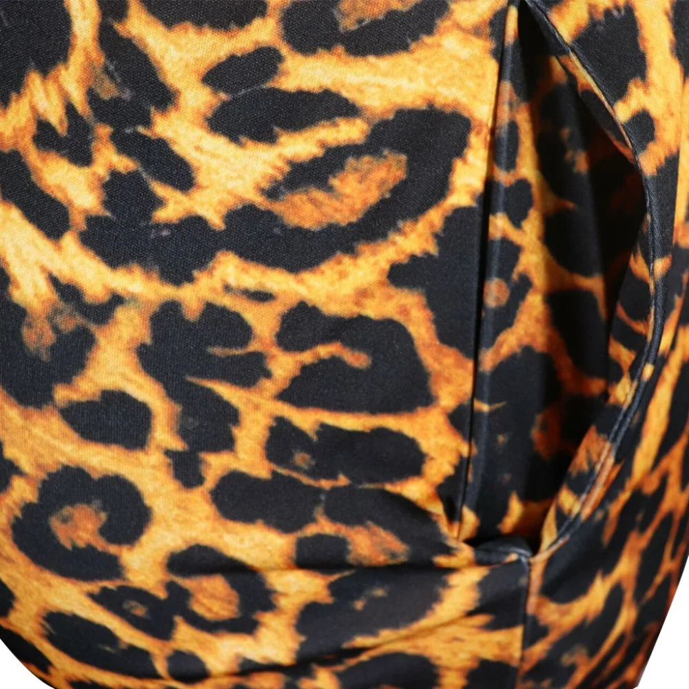 2019 Autumn Summer Women Fashion Leopard Print Bodycon Long Maxi Dress Sexy Club Party Dresses Vestidos  GLLD8600