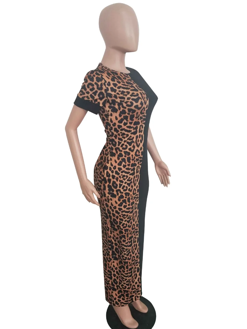 2019 Autumn Summer Women Fashion Leopard Print Bodycon Long Maxi Dress Sexy Club Party Dresses Vestidos  GLLD8600
