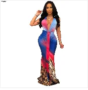 2019 Autumn Summer Women Fashion Leopard Print Bodycon Long Maxi Dress Sexy Club Party Dresses Vestidos  GLLD8600