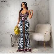 2019 Autumn Summer Women Fashion Leopard Print Bodycon Long Maxi Dress Sexy Club Party Dresses Vestidos  GLLD8600