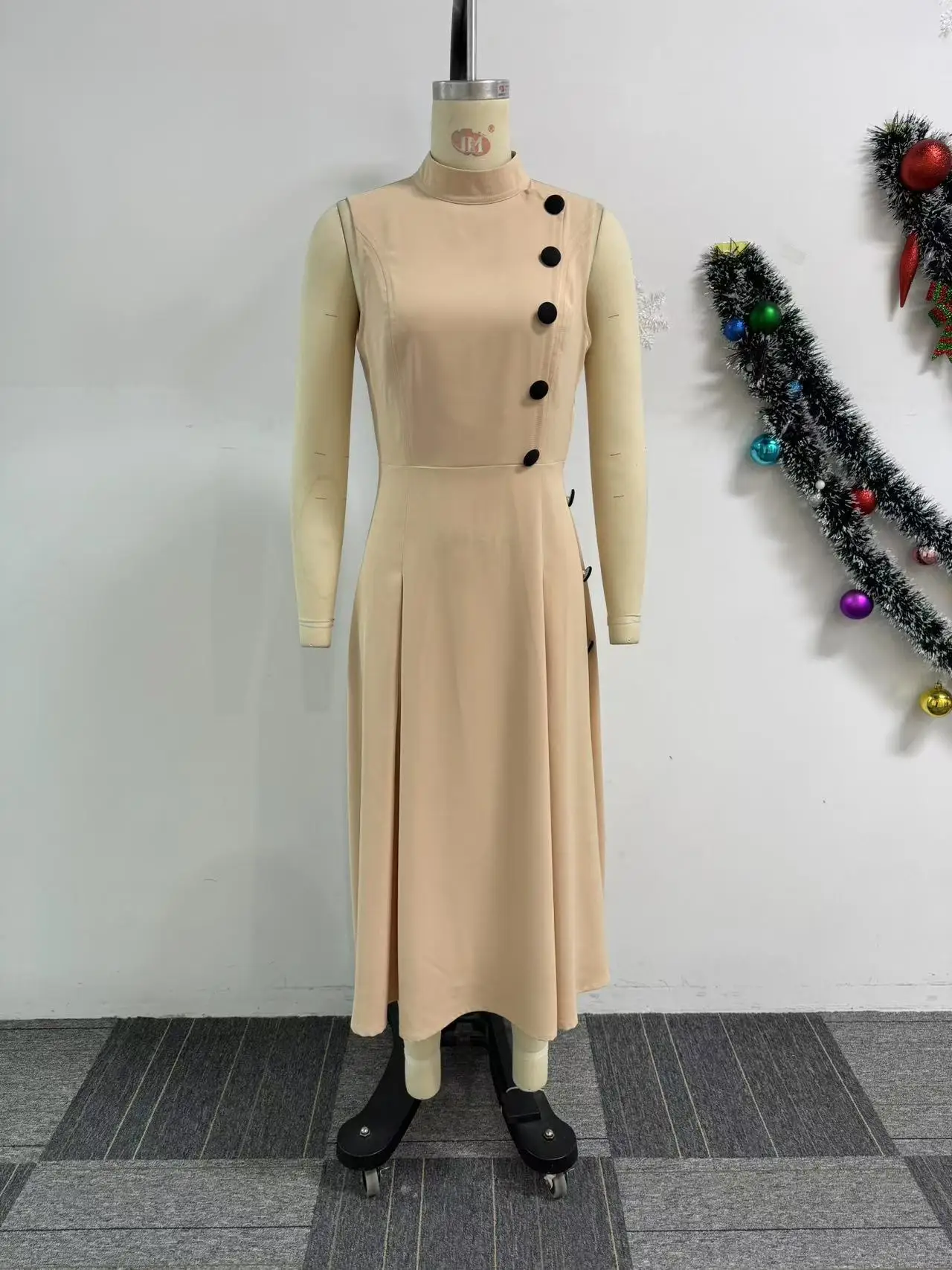 CM.YAYA Women O-neck Elegant Sleeveless Button Long Midi Dress 2025 Summer OL Streetwear Africa Club Big Swing Dresses Vestidos CM.YAYA Women O-neck Elegant Sleeveless Button Long Midi Dress 2025 Summer OL Streetwear Africa Club Big Swing Dresses Vestidos