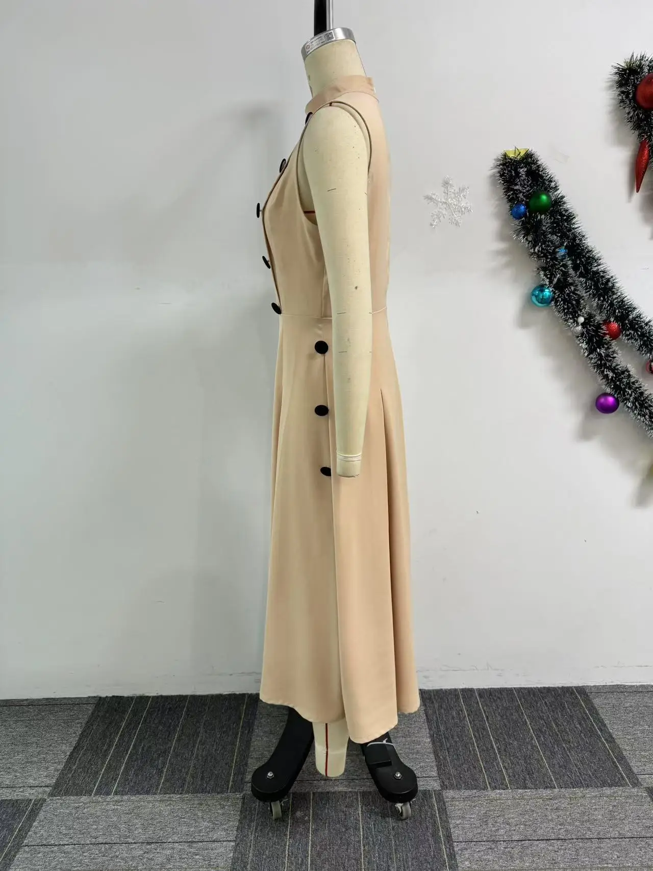 CM.YAYA Women O-neck Elegant Sleeveless Button Long Midi Dress 2025 Summer OL Streetwear Africa Club Big Swing Dresses Vestidos CM.YAYA Women O-neck Elegant Sleeveless Button Long Midi Dress 2025 Summer OL Streetwear Africa Club Big Swing Dresses Vestidos