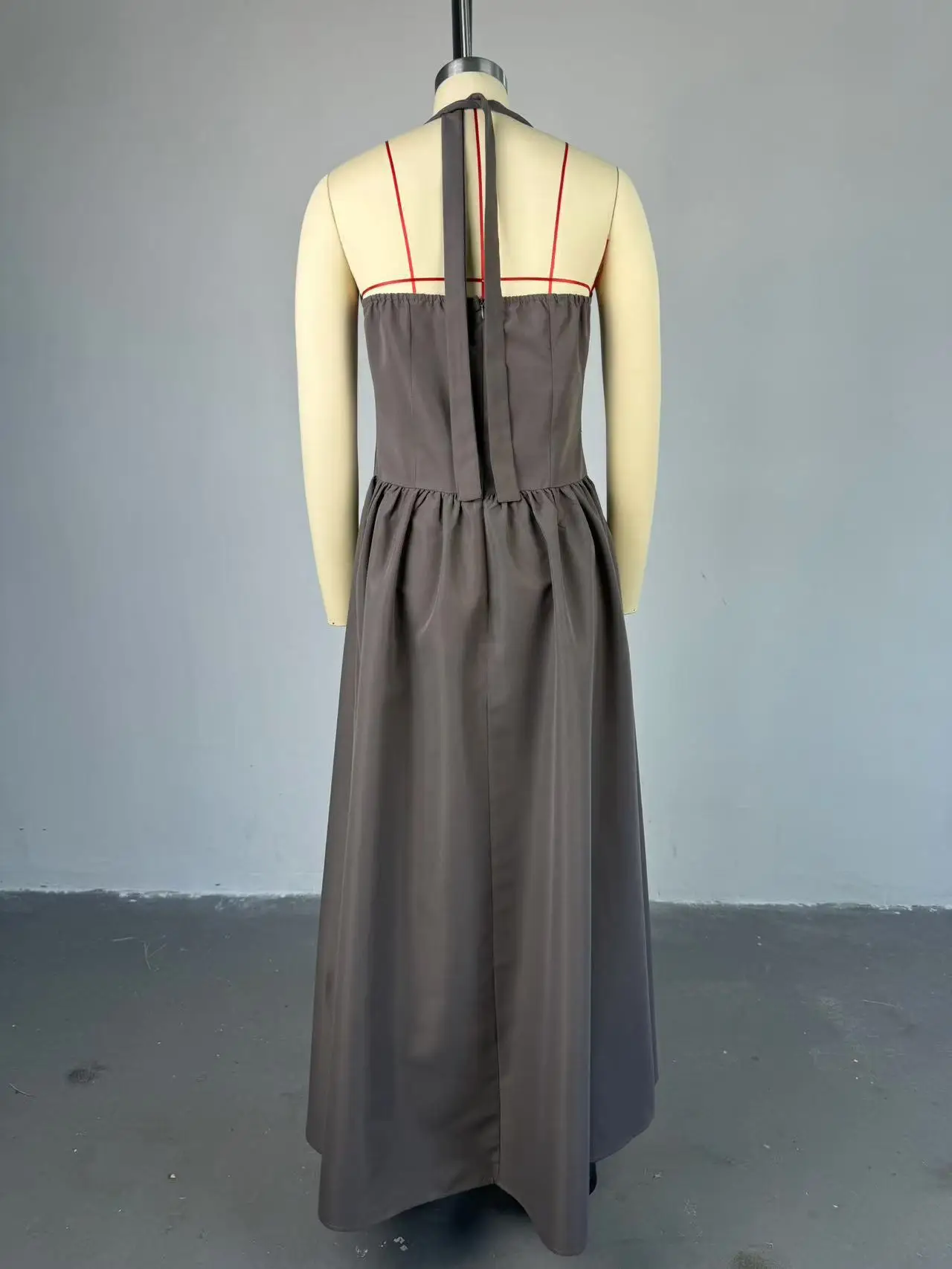 CM.YAYA 2024 Summer Sleeveless Sweet Strapless Slim Halter Floor-Length Long Women Dress Beach Party Evening Sexy Maxi Dresses