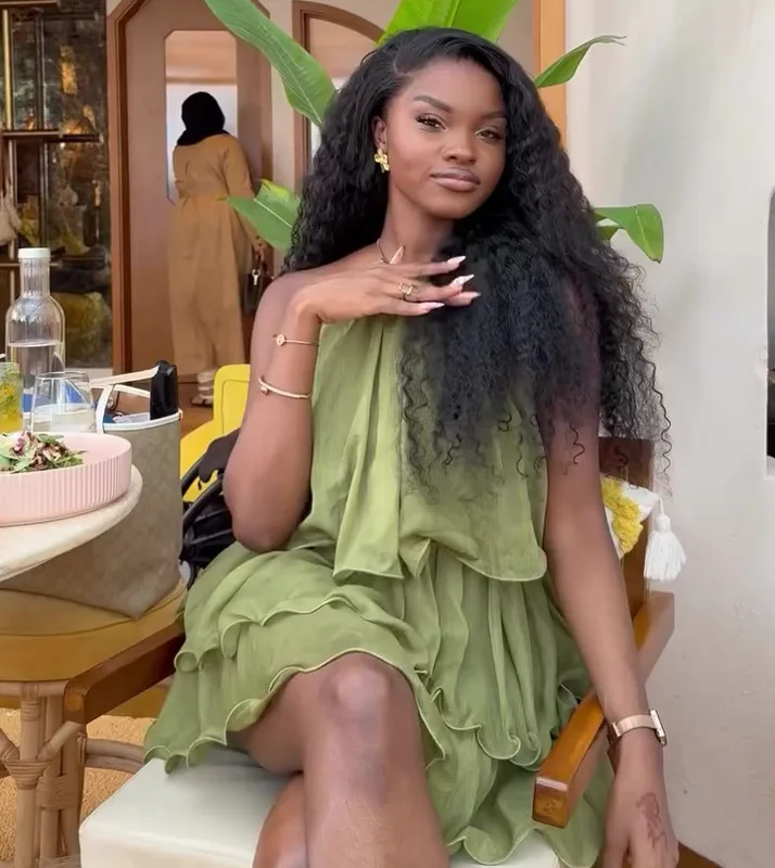 CM.YAYA Women Sleeveless Ruffles Strap Ball Gown Tiered Dress 2025 Beach Vacation Evening Night Party Vestidos Sexy Dresses CM.YAYA Women Sleeveless Ruffles Strap Ball Gown Tiered Dress 2025 Beach Vacation Evening Night Party Vestidos Sexy Dresses