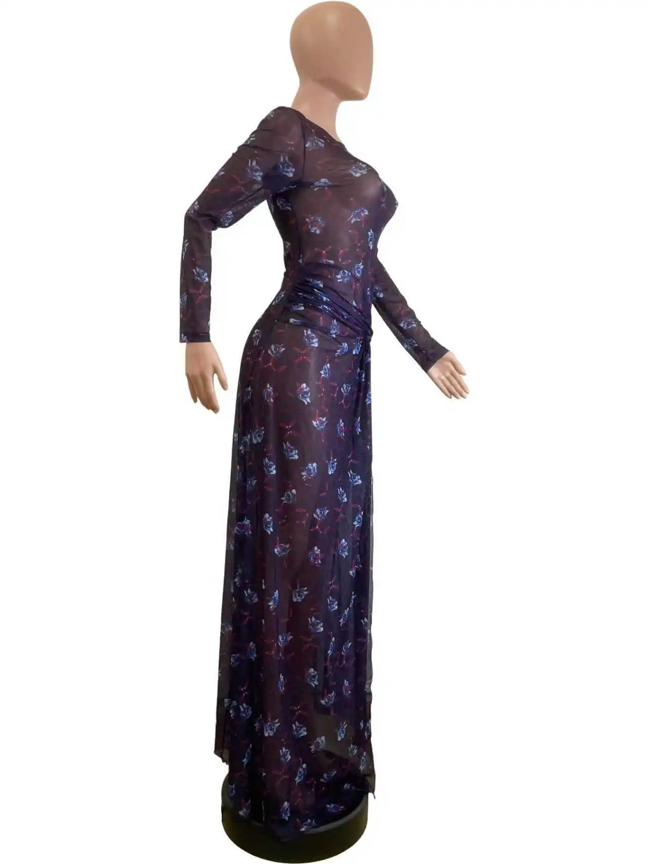 GLCMYAYA Women O-Neck Long Sleeve Print Split Maxi Long Dress 2025 Fall Autumn Evening Party Vacation Birthday Dresses Vestidos GLCMYAYA Women O-Neck Long Sleeve Print Split Maxi Long Dress 2025 Fall Autumn Evening Party Vacation Birthday Dresses Vestidos