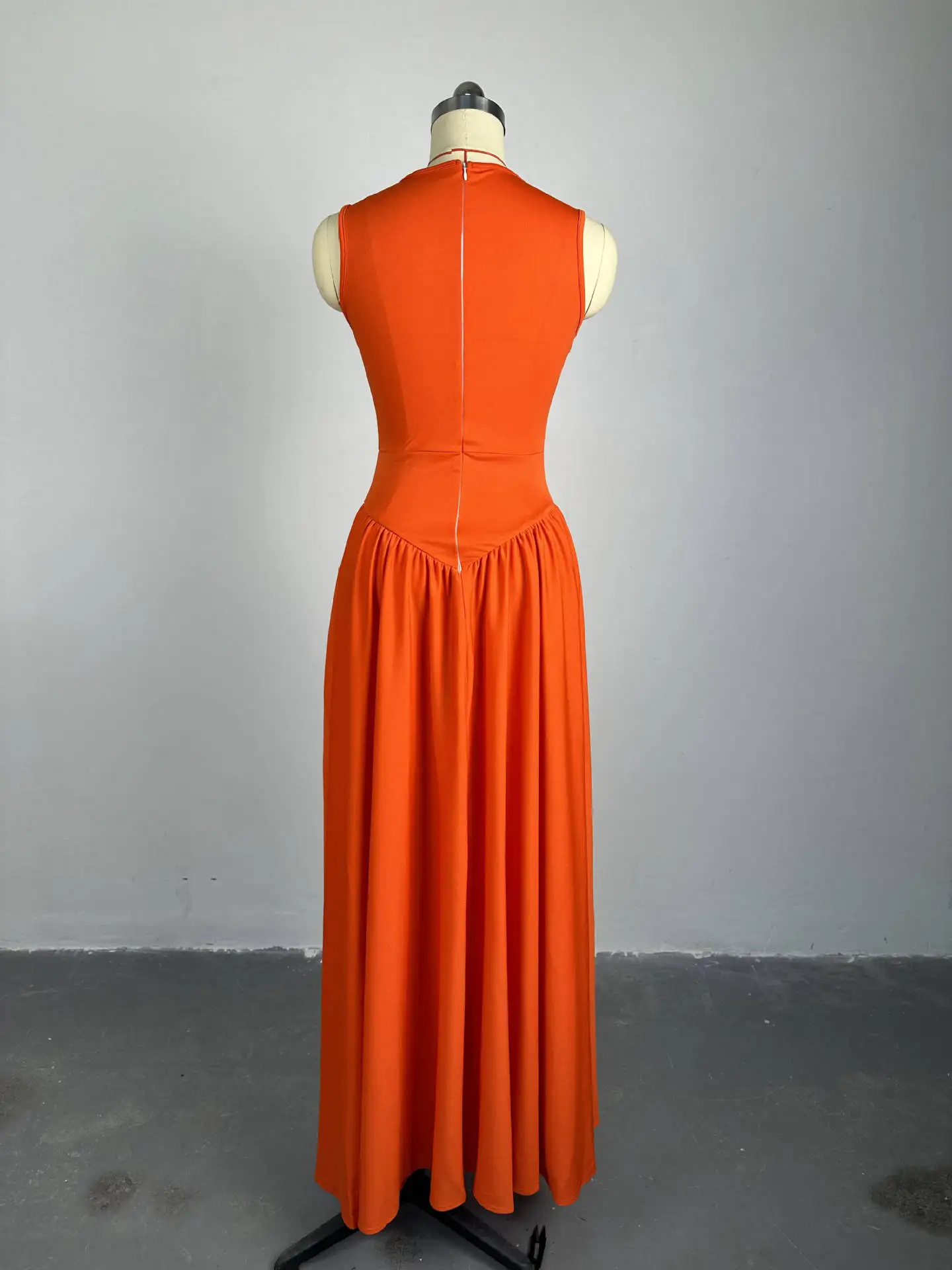 CM.YAYA 2024 Summer Sleeveless Sweet Cute O-Neck Hollow Out Slim Floor-Length Long Women Dress Beach Streetwear Maxi Dresses