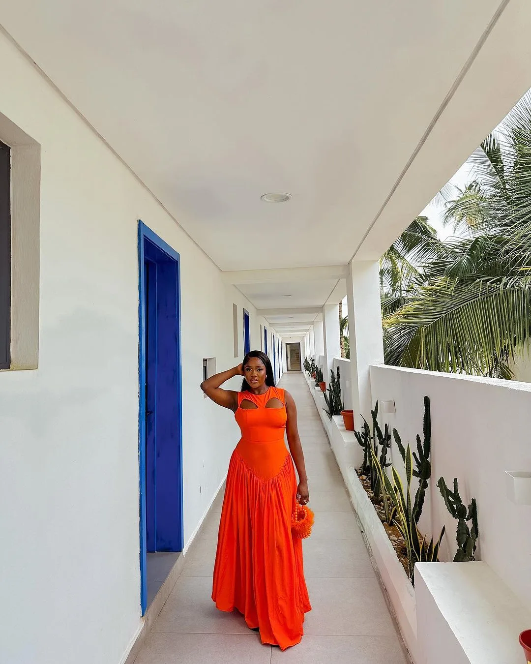 CM.YAYA 2024 Summer Sleeveless Sweet Cute O-Neck Hollow Out Slim Floor-Length Long Women Dress Beach Streetwear Maxi Dresses