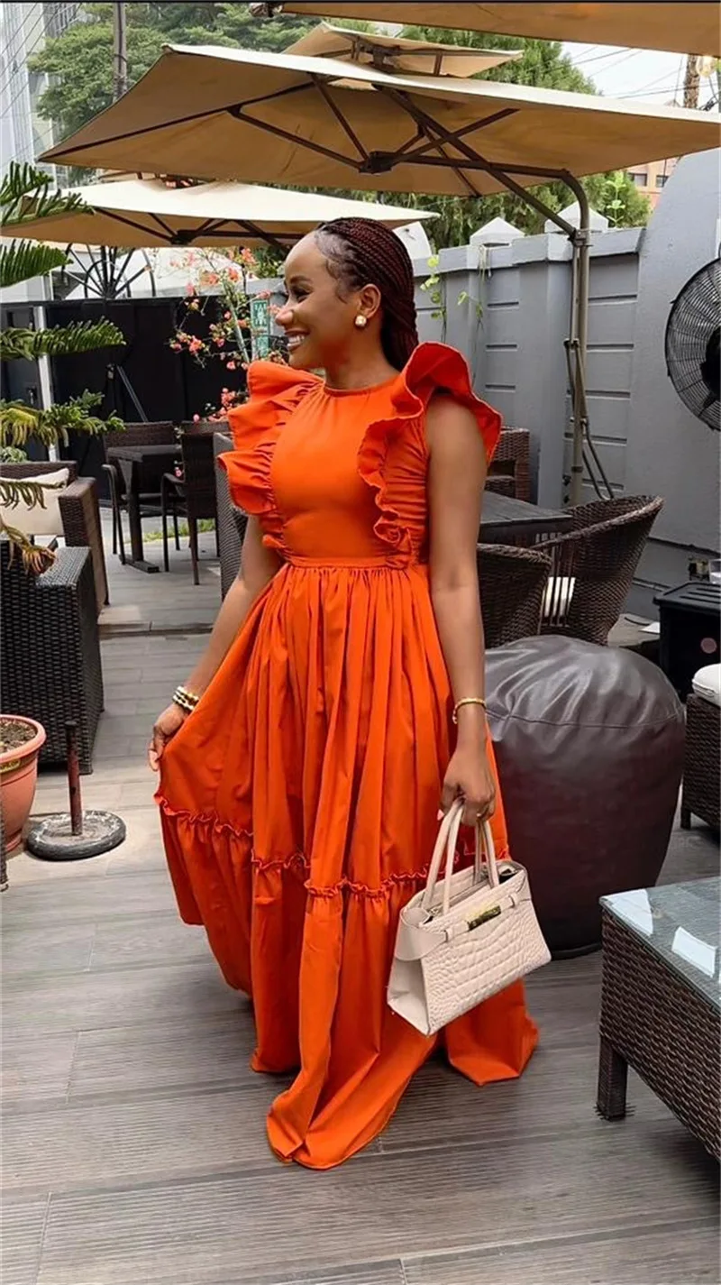 CM.YAYA 2024 Summer Sleeveless Sweet Cute O-Neck Hollow Out Slim Floor-Length Long Women Dress Beach Streetwear Maxi Dresses