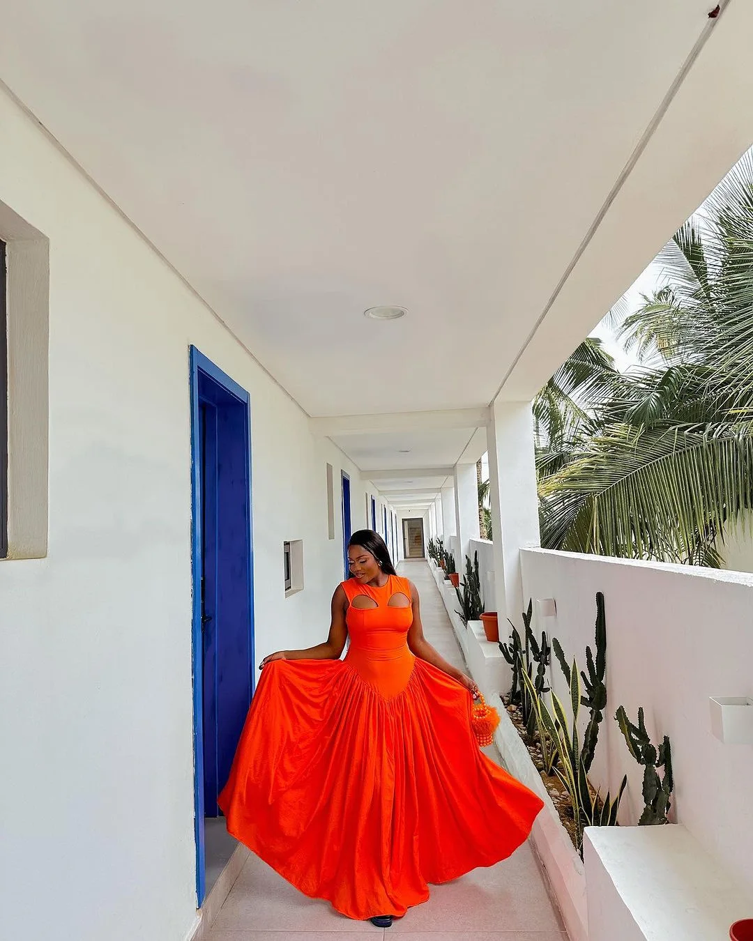 CM.YAYA 2024 Summer Sleeveless Sweet Cute O-Neck Hollow Out Slim Floor-Length Long Women Dress Beach Streetwear Maxi Dresses