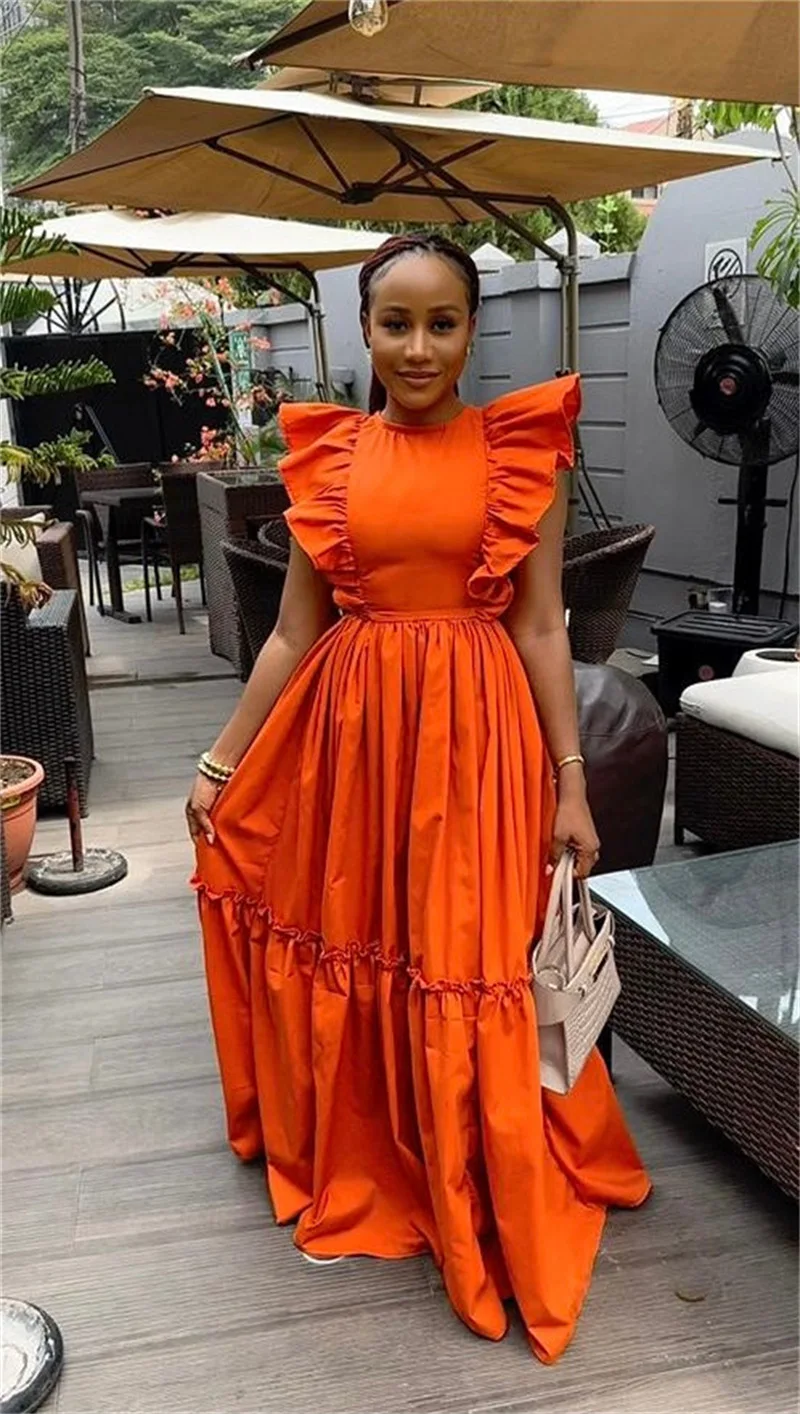 CM.YAYA 2024 Summer Sleeveless Sweet Cute O-Neck Hollow Out Slim Floor-Length Long Women Dress Beach Streetwear Maxi Dresses