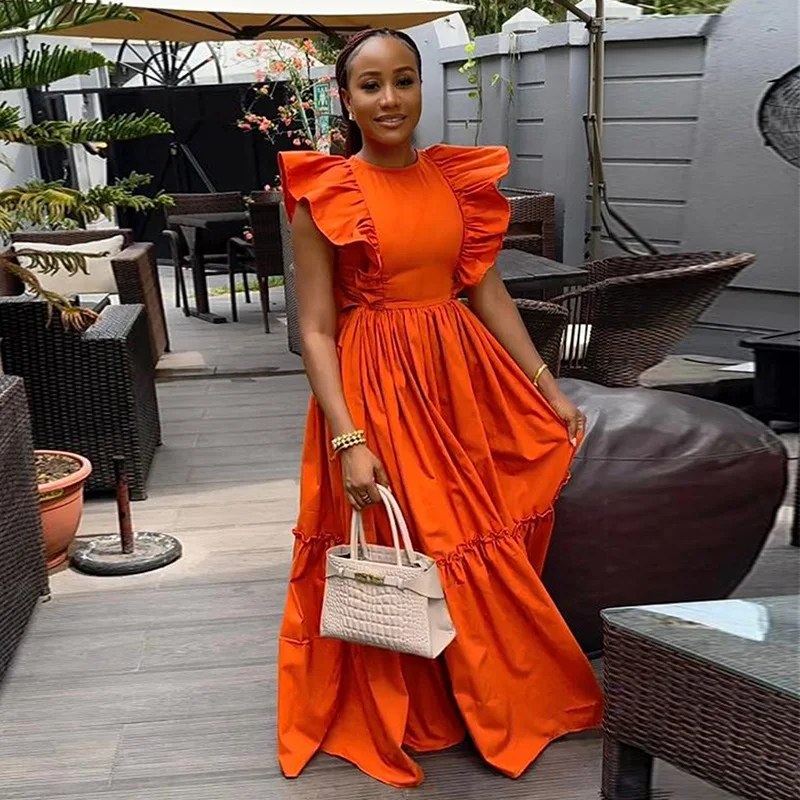 CM.YAYA 2024 Summer Sleeveless Sweet Cute O-Neck Hollow Out Slim Floor-Length Long Women Dress Beach Streetwear Maxi Dresses