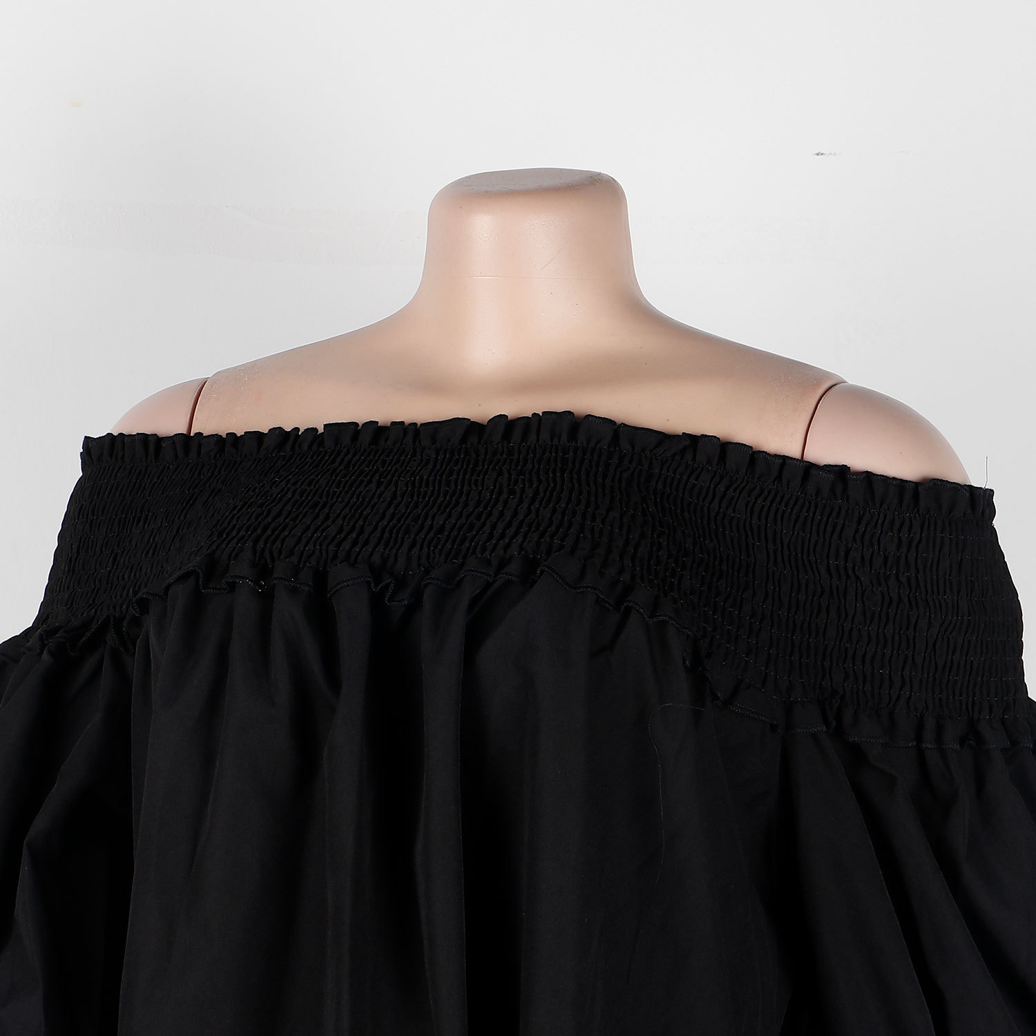 CM.YAYA Chic Women Cascading Ruffles Petal Off Shoulder Long Sleeve Smock Dress 2022 Big Swing Loose Blouse Sundress Vestidos