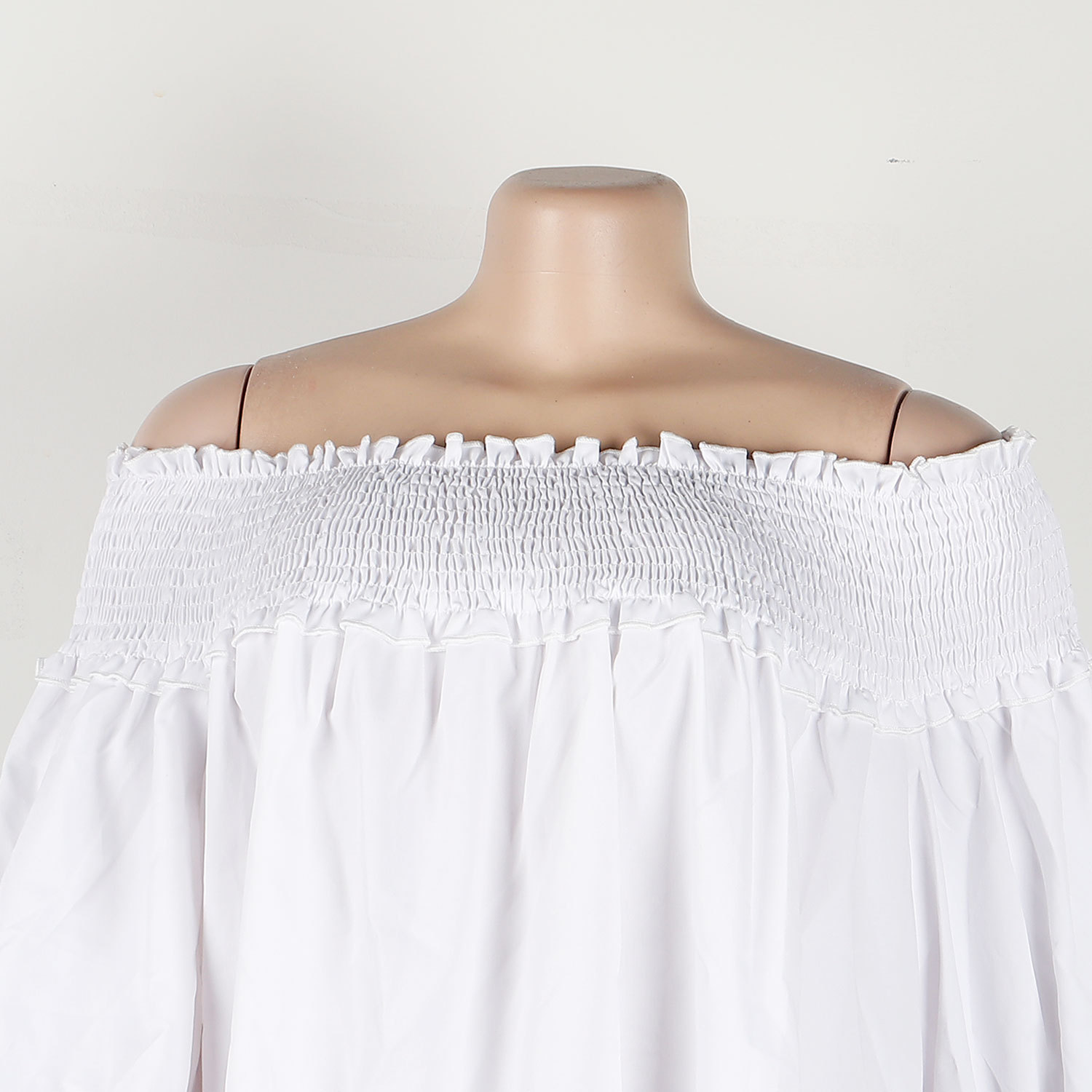 CM.YAYA Chic Women Cascading Ruffles Petal Off Shoulder Long Sleeve Smock Dress 2022 Big Swing Loose Blouse Sundress Vestidos